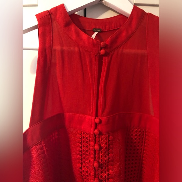 Free People Red Blouse. Size medium. - Picture 9 of 13